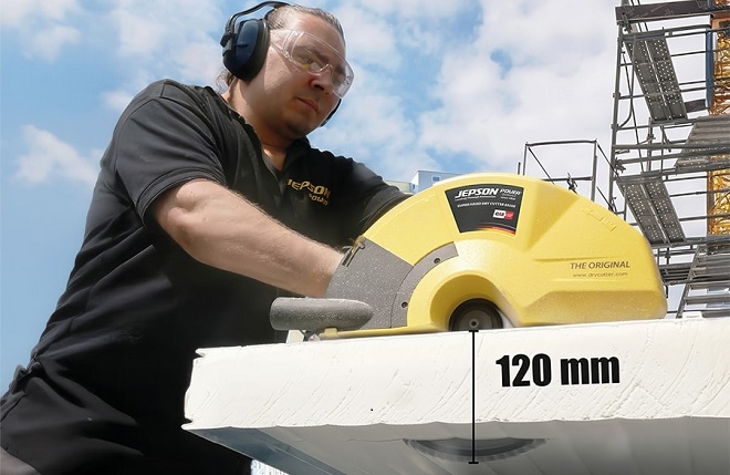 topmashinionline slider Ръчен циркуляр за рязане на сандвич-панели Jepson 8320 1800 W, с диск 320 мм image 