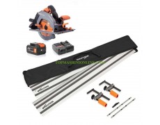 Комплект акумулаторен ръчен циркуляр с диаметър на диска &Oslash; 185 мм Evolution R185CCSX-LI с 1 батерия 18 V, 4 Ah Li-Ion и водеща шина thumbnail image