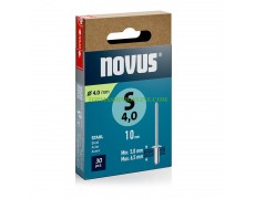 Опаковка стоманени попнитове с диаметър 4 мм, дължина 10 мм Novus 045-0103 тип S4 30 броя thumbnail image