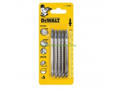 Комплект от 5 броя нож за прободен трион-зеге за праволинейно рязане на дърво с T-захват DeWALT DT2053-QZ с дължина 73 мм thumbnail image