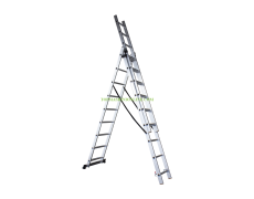 Трираменна алуминиева стълба Grasko 3x11, 7.5 м, до 150 кг thumbnail image