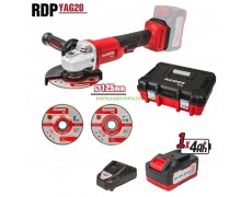 Акумулаторен ъглошлайф с диаметър Ø 125 мм Raider Pro RDP-YAG20 с 1 батерия 20 V, Li-Ion, 4 Ah, в куфар thumbnail image