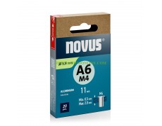 Комплект алуминиеви нит гайки с диаметър 5.9 мм, дължина 11 мм Novus 045-0107 с метрична резба M4 тип А6 20 броя thumbnail image